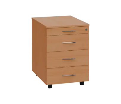 NXKC - 01 kontejner pojízdný, 4-zásuvkový, deska 18 mm, centrální zámek, tužkovnice, buk royal