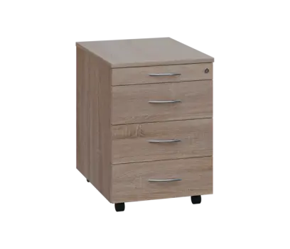 NXKC - 01 kontejner pojízdný, 4-zásuvkový, deska 18 mm, centrální zámek, tužkovnice, dub bardolino