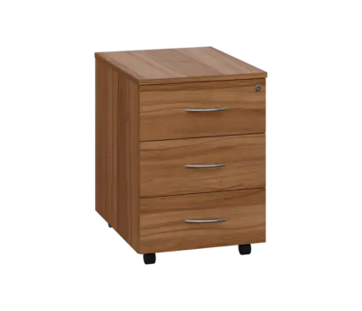 NXKC - 00 kontejner pojízdný, 3-zásuvkový, deska 18 mm, centrální zámek, ořech světlý