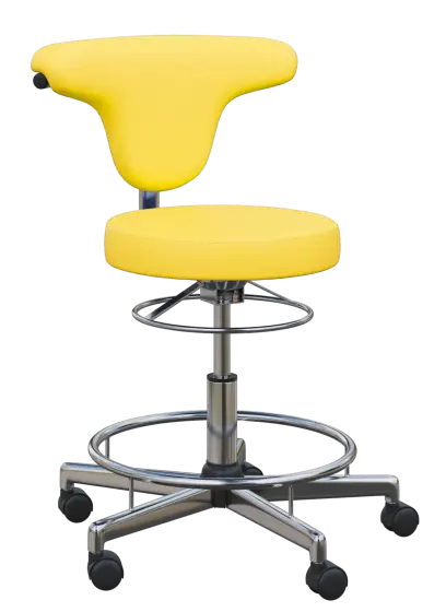 LZ 51 - židle lékařská, opěrný kruh na nohy, ekologická kůže, žlutá