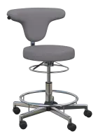 LZ 51 - židle lékařská, opěrný kruh na nohy, ekologická kůže, šedá