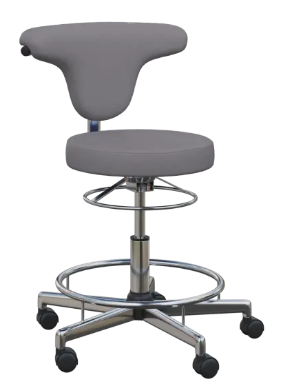 LZ 51 - židle lékařská, opěrný kruh na nohy, ekologická kůže, šedá