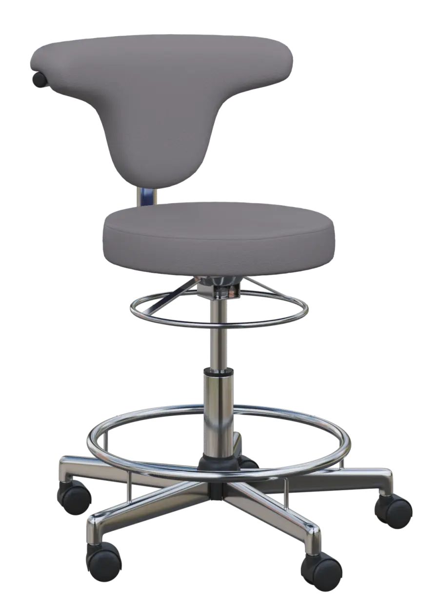 LZ 51 - židle lékařská, opěrný kruh na nohy, ekologická kůže, šedá