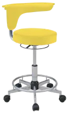 LZ 52 - židle lékařská, opěrný kruh na nohy, ekologická kůže, žlutá