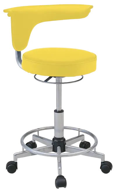 LZ 52 - židle lékařská, opěrný kruh na nohy, ekologická kůže, žlutá