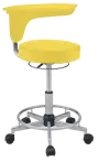 LZ 52 - židle lékařská, opěrný kruh na nohy, ekologická kůže, žlutá