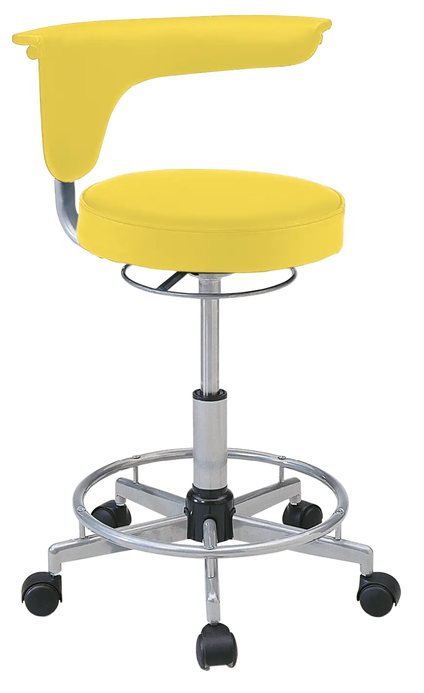 LZ 52 - židle lékařská, opěrný kruh na nohy, ekologická kůže, žlutá