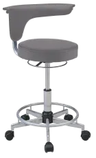 LZ 52 - židle lékařská, opěrný kruh na nohy, ekologická kůže, šedá