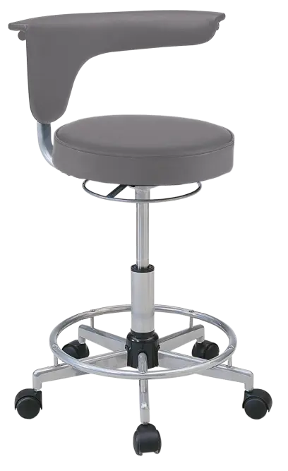 LZ 52 - židle lékařská, opěrný kruh na nohy, ekologická kůže, šedá