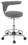 LZ 52 - židle lékařská, opěrný kruh na nohy, ekologická kůže, šedá