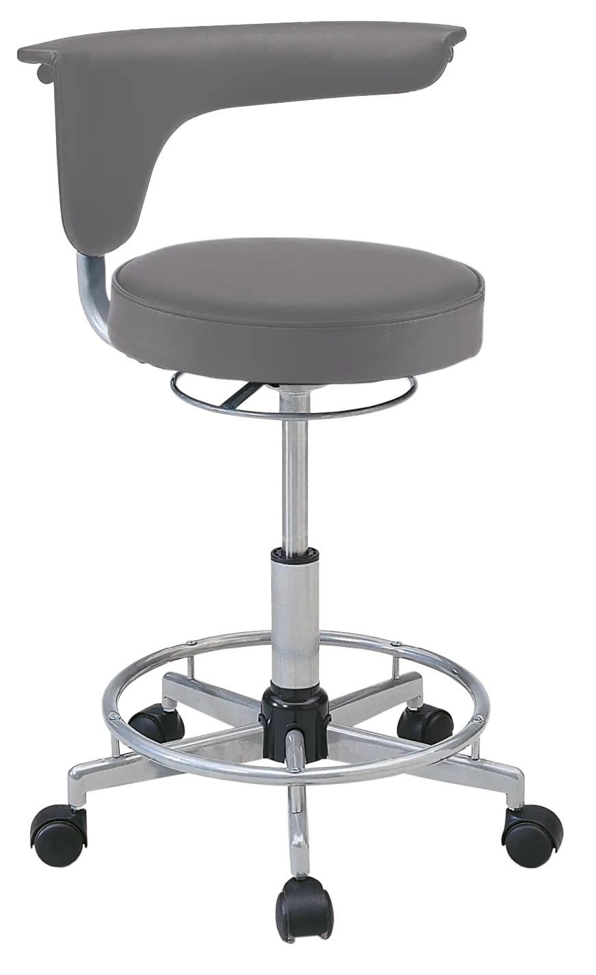 LZ 52 - židle lékařská, opěrný kruh na nohy, ekologická kůže, šedá