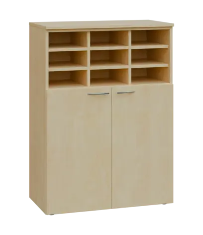 NXRG - 3 kancelářská skříň, 2-dveřová/registrační vložka, 1100x800x400, bříza světlá