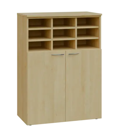 NXRG - 3 kancelářská skříň, 2-dveřová/registrační vložka, 1100x800x400, javor horský