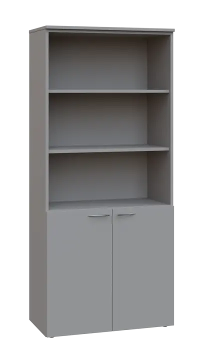 NXN 5 - 8DN3 kancelářská skříň, 2-dveřová/nika, 1800x800x400, šedá