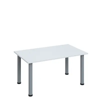 G-43 Konferenční stolek 1000 x 600 mm, deska 18 mm, bílá / nohy stříbrné RAL9006