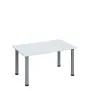 G-43 Konferenční stolek 1000 x 600 mm, deska 18 mm, bílá / nohy stříbrné RAL9006