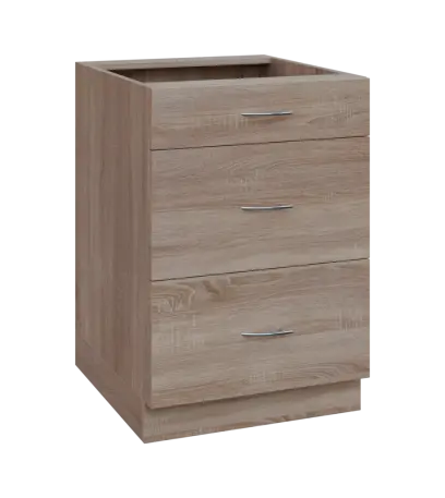 NXS - 6Z33 spodní skříňka, 3-zásuvková, 870x600x600, dub bardolino