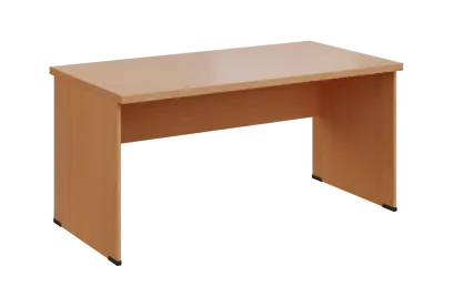 SIPL 38 - 16 stůl kancelářský, dřevěná podnož, deska 36 mm, široký 1600 mm, buk royal