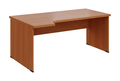 SIRL 38 - 184 stůl kancelářský, rohový, levý, dřevěná podnož, deska 36 mm, široký 1800 mm, olše jant