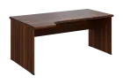 SIRL 38 - 184 stůl kancelářský, rohový, levý, dřevěná podnož, deska 36 mm, široký 1800 mm, ořech krá