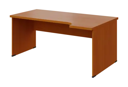 SIRL 38 - 184 stůl kancelářský, rohový, pravý, dřevěná podnož, deska 36 mm, široký 1800 mm, třešeň š