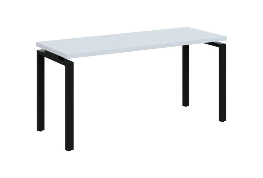 SIPK 36 - 16 stůl kancelářský, kovová podnož černá, deska 36 mm, široký 1600 mm, bílá