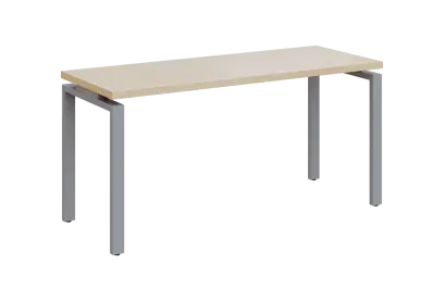 SIPK 36 - 16 stůl kancelářský, kovová podnož stříbrná, deska 36 mm, široký 1600 mm, bříza světlá