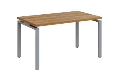 SIPK 38 - 14 stůl kancelářský, kovová podnož stříbrná, deska 36 mm, široký 1400 mm, ořech světlý