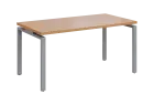 SIPK 38 - 16 stůl kancelářský, kovová podnož stříbrná, deska 36 mm, široký 1600 mm, buk royal