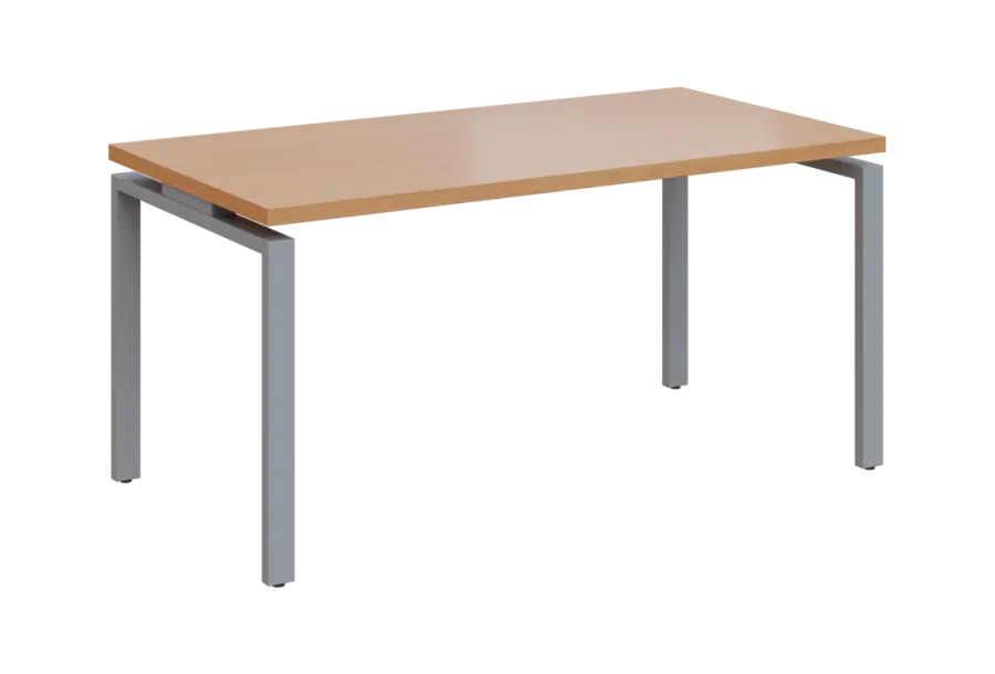 SIPK 38 - 16 stůl kancelářský, kovová podnož stříbrná, deska 36 mm, široký 1600 mm, buk royal