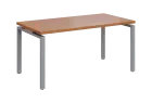 SIPK 38 - 16 stůl kancelářský, kovová podnož stříbrná, deska 36 mm, široký 1600 mm, olše jantar