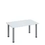 G-43 Konferenční stolek 1000 x 600 mm, deska 25 mm, bílá / nohy stříbrné RAL9006