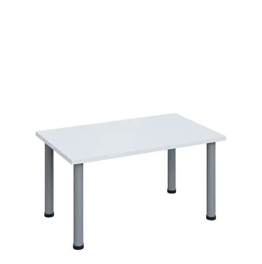 G-43 Konferenční stolek 1000 x 600 mm, deska 25 mm, bílá / nohy stříbrné RAL9006