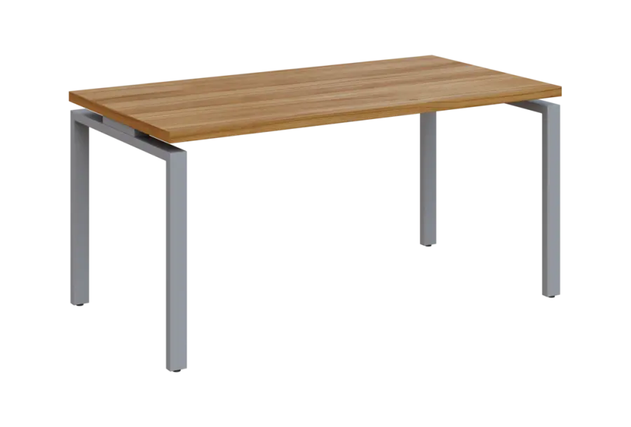 SIPK 38 - 16 stůl kancelářský, kovová podnož stříbrná, deska 36 mm, široký 1600 mm, ořech světlý
