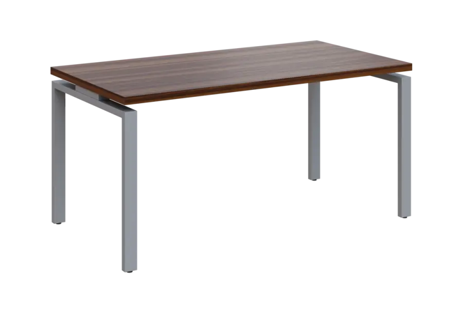 SIPK 38 - 16 stůl kancelářský, kovová podnož stříbrná, deska 36 mm, široký 1600 mm, ořech královský