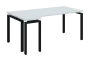 SIRK 38 - 184 stůl kancelářský, rohový, levý, kovová podnož černá, deska 36 mm, široký 1800 mm, bílá