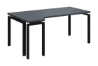 SIRK 38 - 184 stůl kancelářský, rohový, levý, kovová podnož černá, deska 36 mm, široký 1800 mm, antr