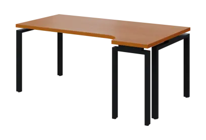 SIRK 38 - 184 stůl kancelářský, rohový, pravý, kovová podnož černá, deska 36 mm, široký 1800 mm, tře