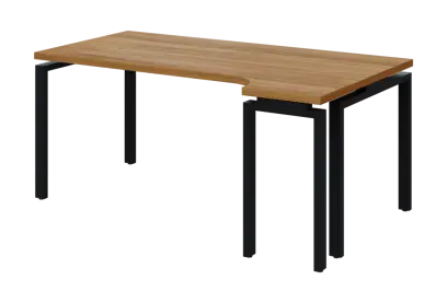 SIRK 38 - 184 stůl kancelářský, rohový, pravý, kovová podnož černá, deska 36 mm, široký 1800 mm, oře