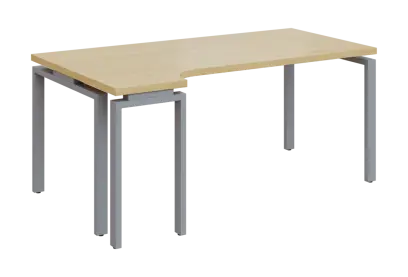 SIRK 38 - 184 stůl kancelářský, rohový, levý, kovová podnož stříbrná, deska 36 mm, široký 1800 mm, j