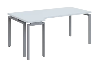 SIRK 38 - 184 stůl kancelářský, rohový, levý, kovová podnož stříbrná, deska 36 mm, široký 1800 mm, b
