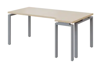 SIRK 38 - 184 stůl kancelářský, rohový, pravý, kovová podnož stříbrná, deska 36 mm, široký 1800 mm,