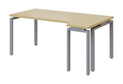 SIRK 38 - 184 stůl kancelářský, rohový, pravý, kovová podnož stříbrná, deska 36 mm, široký 1800 mm,