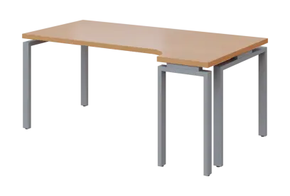 SIRK 38 - 184 stůl kancelářský, rohový, pravý, kovová podnož stříbrná, deska 36 mm, široký 1800 mm,