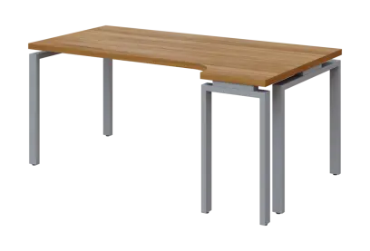 SIRK 38 - 184 stůl kancelářský, rohový, pravý, kovová podnož stříbrná, deska 36 mm, široký 1800 mm,