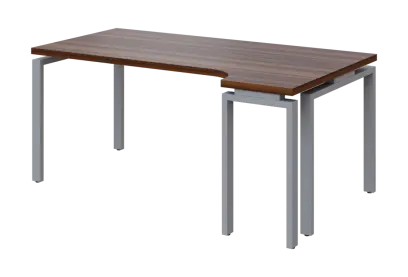 SIRK 38 - 184 stůl kancelářský, rohový, pravý, kovová podnož stříbrná, deska 36 mm, široký 1800 mm,