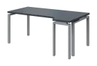 SIRK 38 - 184 stůl kancelářský, rohový, pravý, kovová podnož stříbrná, deska 36 mm, široký 1800 mm,