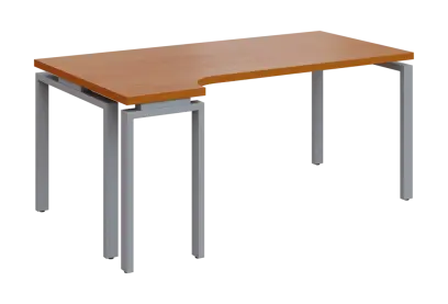 SIRK 38 - 184 stůl kancelářský, rohový, levý, kovová podnož stříbrná, deska 36 mm, široký 1800 mm, t