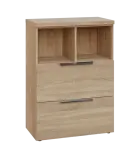 SIN 3 - 82ZN kancelářská skříň, 2-zásuvková/nika, 1120x800x400, dub bardolino