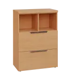 SIN 3 - 82ZN kancelářská skříň, 2-zásuvková/nika, 1120x800x400, buk royal